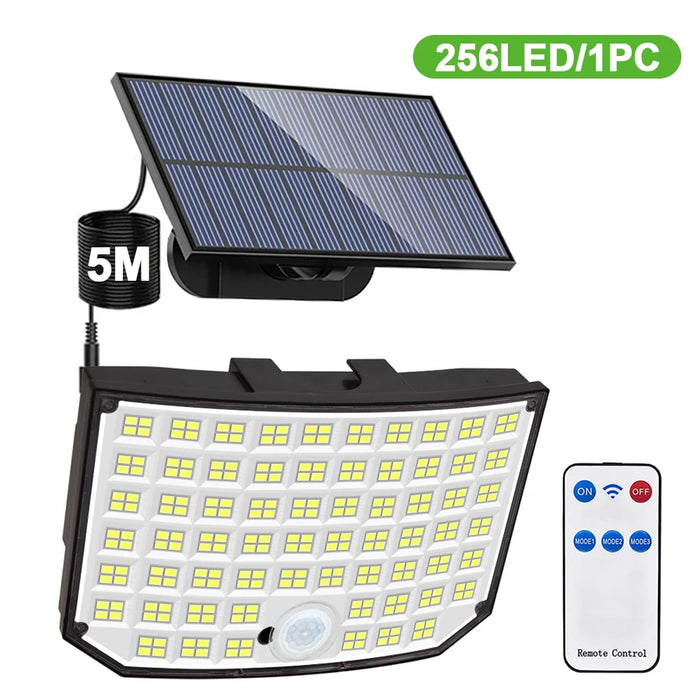 Solar Security Light – 3-Head Motion Sensor with Super Bright 348 LEDs