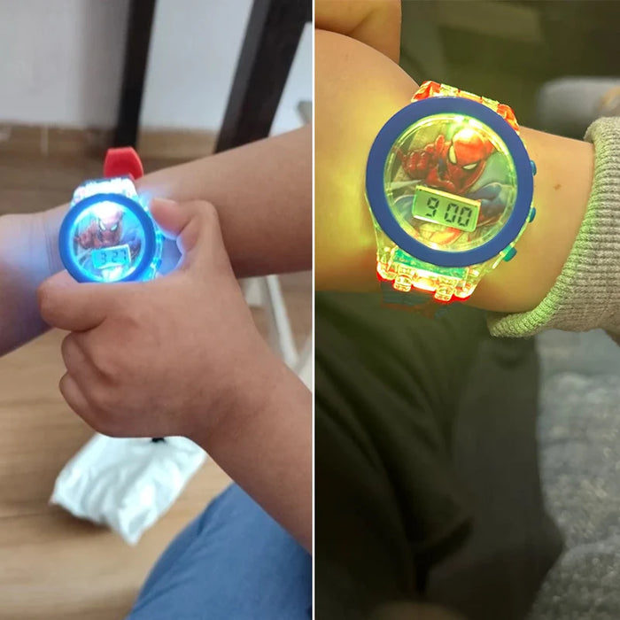 Cartoon Digital Kids Watch – Waterproof Flashing LED Light Watch for Girls & Boys