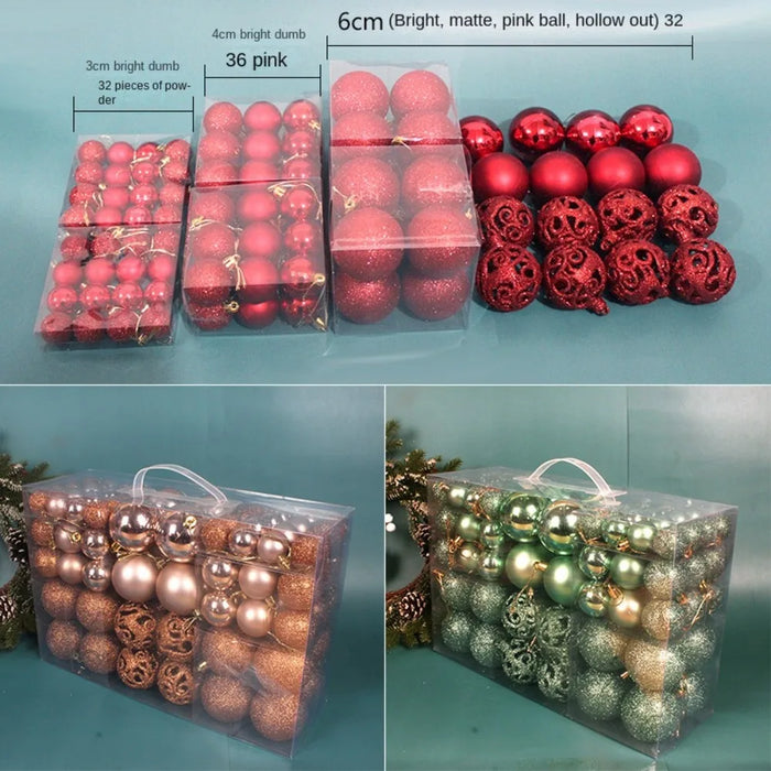 Christmas Ball Ornament Set – 100PCS Plastic Baubles in 18 Colours