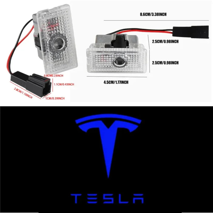 Tesla 2Pcs Car Door Projector Welcome Lights Accessories For Tesla Model 3 S X Y Cybertruck Roadster SpaceX Car Accessories - Samanta Factory