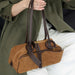 Women's Genuine Cowhide Leather Tote Bag – Large Capacity Suede Velvet Shoulder Handbag SF