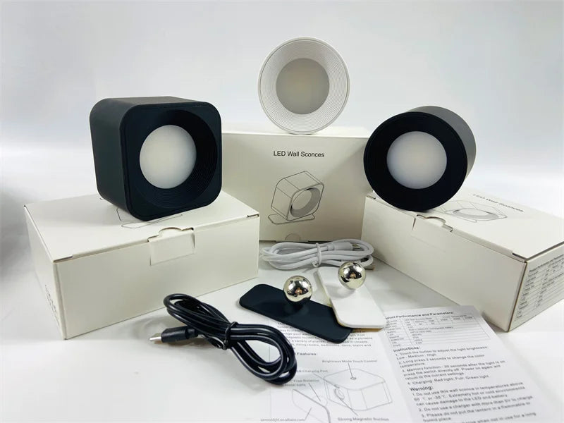 Rechargeable LED Wall Light – Touch Control with 3 Colour Modes & Adjustable 360° Rotation