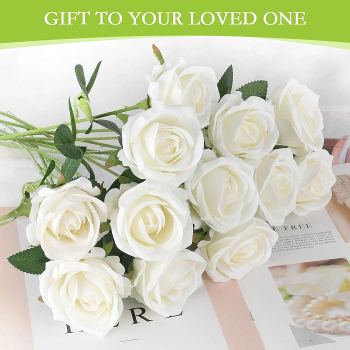 Artificial Velvet Roses – 50PCS Long-Stem Flower Bouquet SF