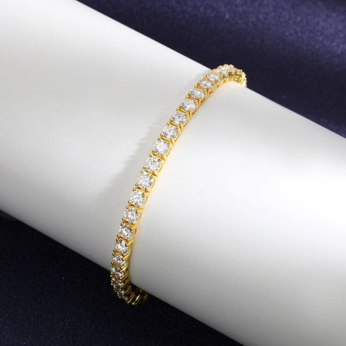 EWYA D Color Moissanite Tennis Bracelet 925 Silver 18K Gold - Samanta Factory