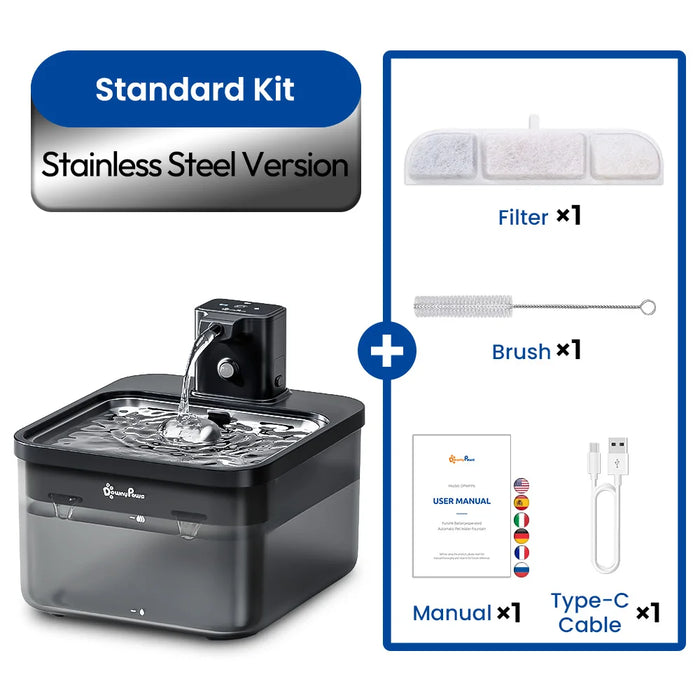 Wireless Cat Water Fountain – Battery-Operated with Motion Sensor & 5-Level Filtration