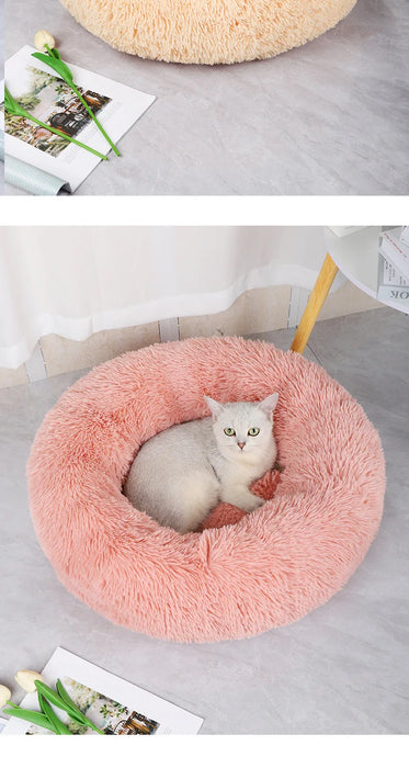 Plush Cat & Dog Nest Bed – Warm, Washable & Fluffy for Winter Comfort