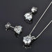 Classic Moissanite Pendant & Stud Earrings Set with Certificate SF
