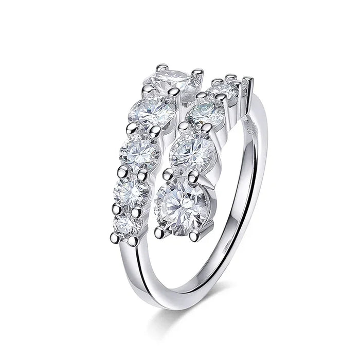 Moissanite Bridal Ring – D-Color VVS1 Round Cut in 925 Sterling Silver