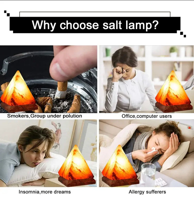 Himalayan Salt Lamp – Color-Changing LED with USB & Natural Air Purification