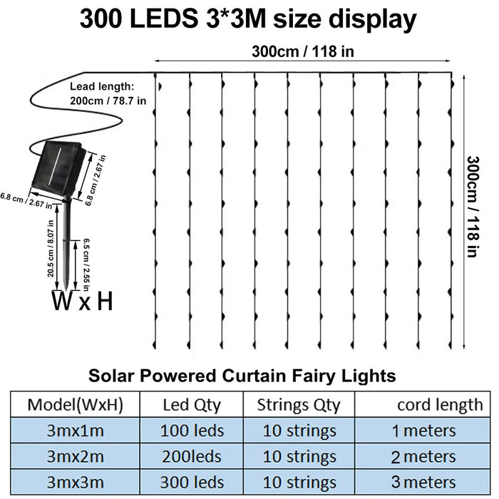 Festive Solar-Powered Curtain Lights with Waterproof Design & Remote Control - Samanta Factory