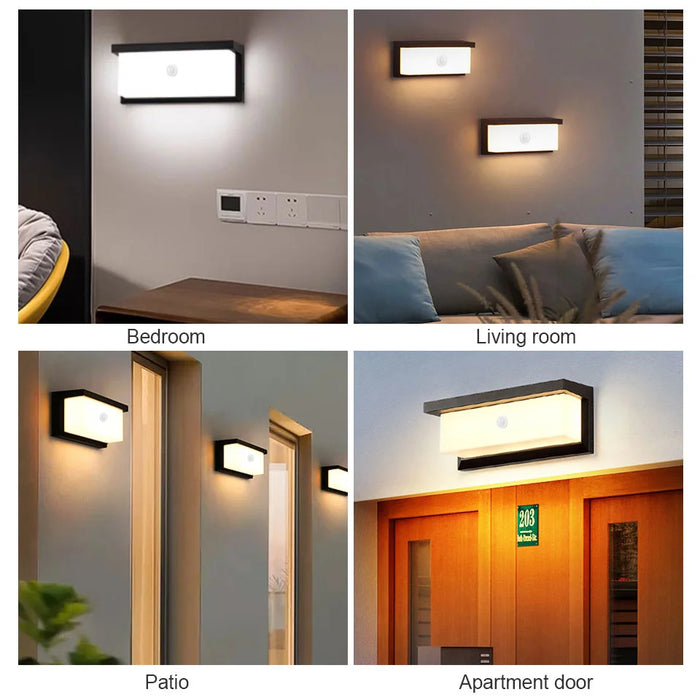 LED Wall Lights – PIR Motion Sensor, Waterproof Outdoor Lamps for Garden & Porch - Samanta Factory