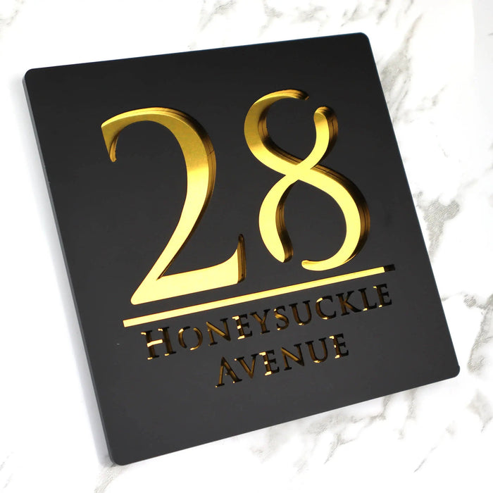 3D Floating House Sign – Custom Acrylic Address Plate SF