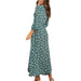 Women’s V-Neck Floral Maxi Dress – High-Waist Slit for Effortless Boho Chic - Samanta Factory