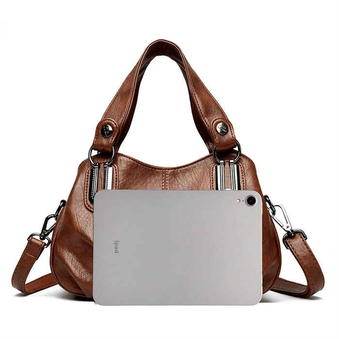 Women’s Tote Bag – Sequined Letter Design & Soft Leather Shoulder Handbag - Samanta Factory