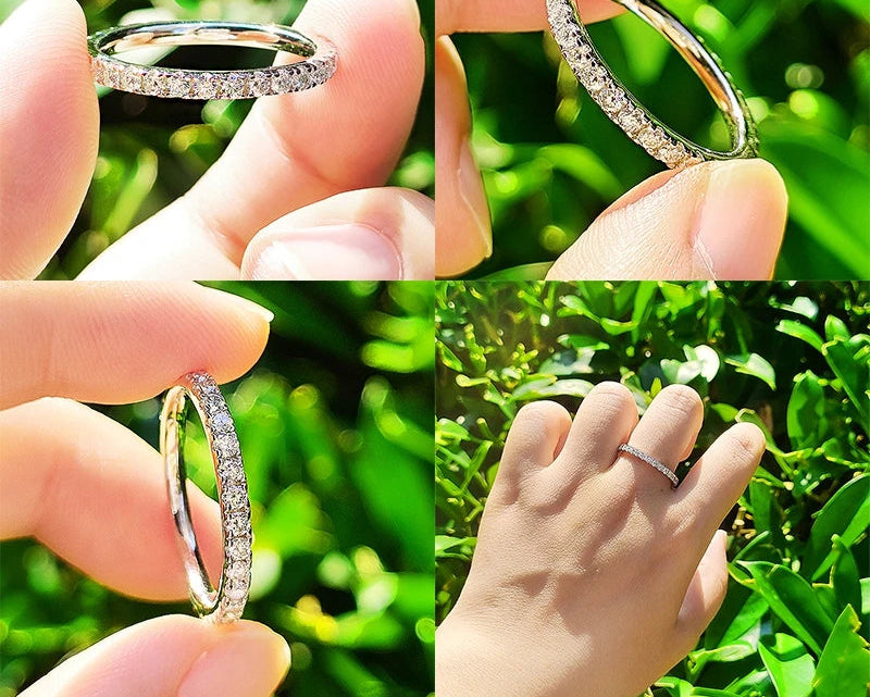 Moissanite Eternity Ring – 2mm D VVS Sterling Silver