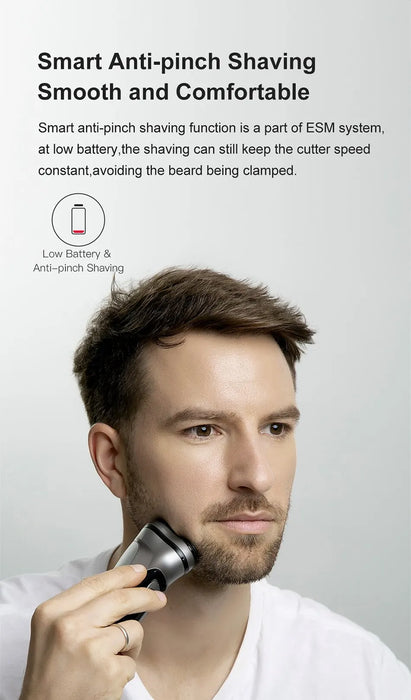 Electric Shaver for Men – 3D Floating Heads with Auto-Grinding Blades & Smart ESM System