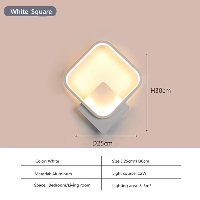 LED Wall Light – 3-Color Dimmable Lighting with Modern Minimalist Design