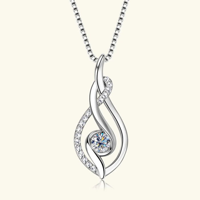 Moissanite Pendant Necklace – D Color VVS1 Twisted Design SF