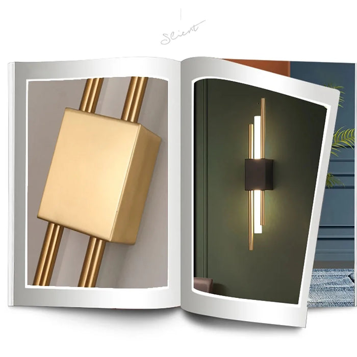 Contemporary Black & Gold LED Wall Lamp – Up & Down Light for Modern Interiors - Samanta Factory