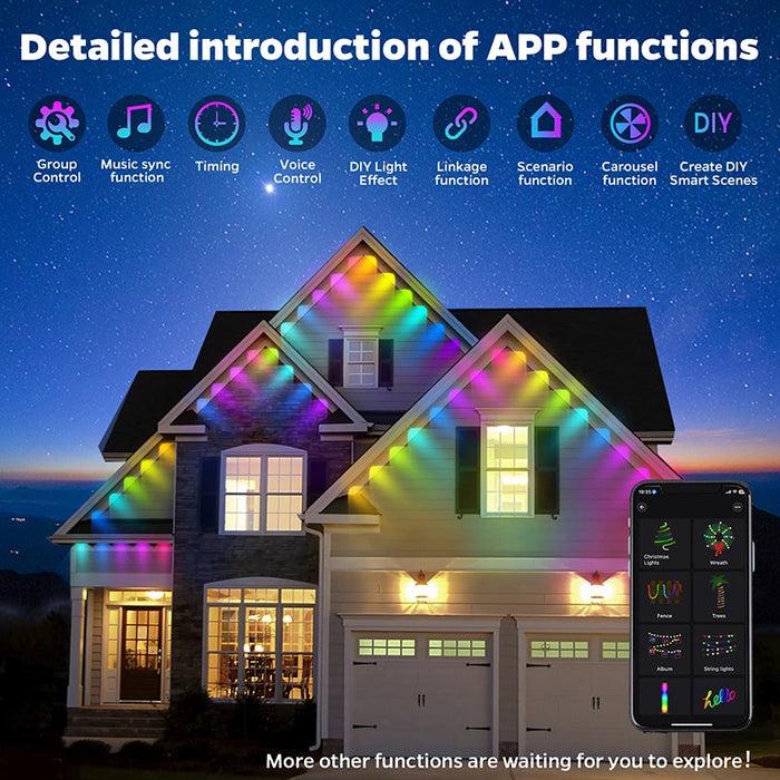 Eaves LED String Lights – Waterproof Multi-Colour Outdoor Lighting