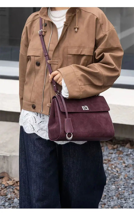 Leather Shoulder Bag - Soft Casual Tote SF