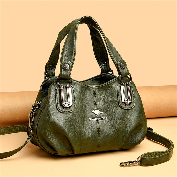 Women’s Tote Bag – Sequined Letter Design & Soft Leather Shoulder Handbag - Samanta Factory