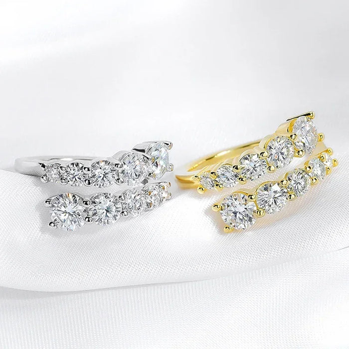 Moissanite Bridal Ring – D-Color VVS1 Round Cut in 925 Sterling Silver