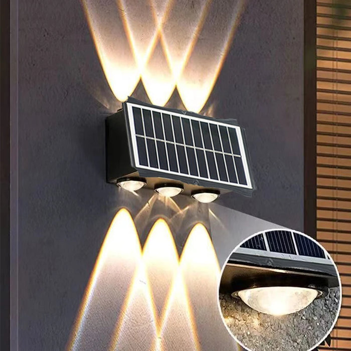Solar Wall Light – IP65 Waterproof Warm LED for Outdoor Facades