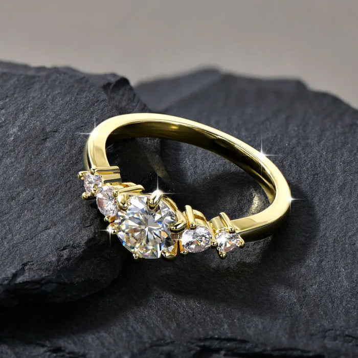 Ehhai Certified D Color VVS1 Lab Created Imitation Diamond Moissanite Ring for Women Engagement Rings Wedding Fine Jewelry Gifts SF