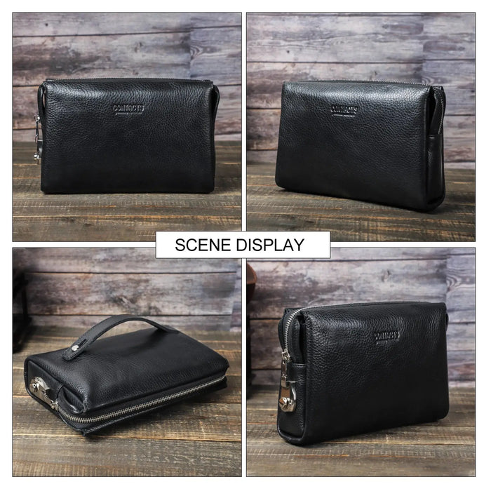 Men’s Leather Clutch Bag – Large Capacity Casual Hand Carry Bag SF