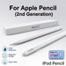 Magnetic iPad stylus pen with tilt sensitivity palm rejection Type-C fast charging 15 hour battery white metal design compatible with iPad Pro Air Mini and iPad 6th to 10th generation 2018 to 2026