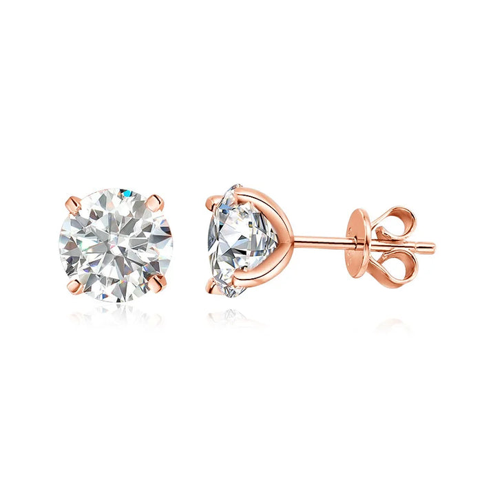 Premium Moissanite Stud Earrings – Brilliant D Color VVS1 Stones