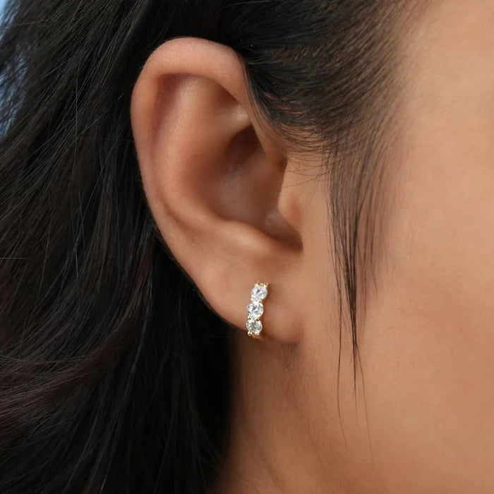 Moissanite Hoop Earrings – 925 Sterling Silver D/VVS1 Diamond-Like Sparkle SF