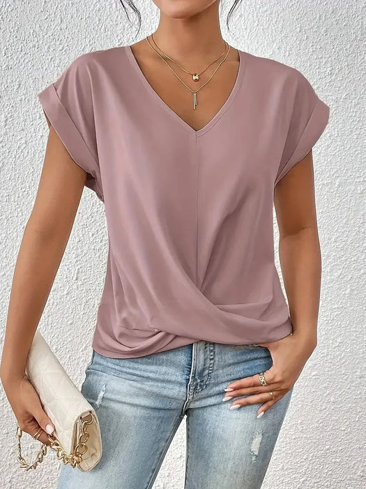 V-Neck Blouse - Casual Elegance for Office & Summer Days - Samanta Factory