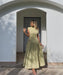 Maxi Dress – Pleated Patchwork Elegance - Samanta Factory