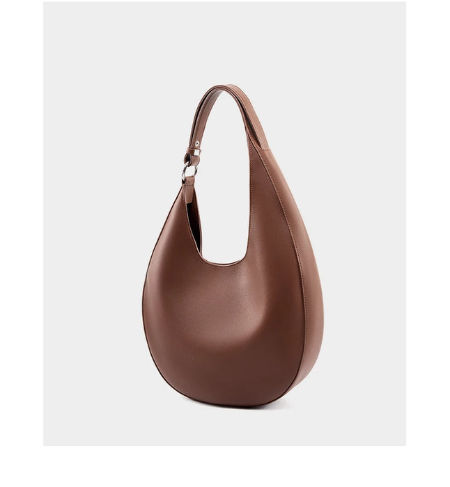 Half-Moon Shoulder Bag – Soft Versatile Leather Handbag for Women - Samanta Factory