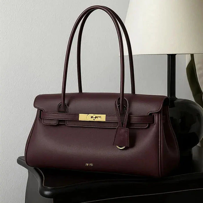 Leather Baguette Bag – Women’s Elegant Shoulder Handbag SF