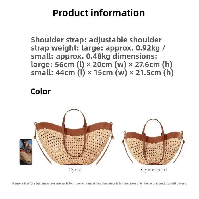 Women's Woven Straw Tote Bag – Large Capacity Beach Handbag & Casual Shoulder Bag SF