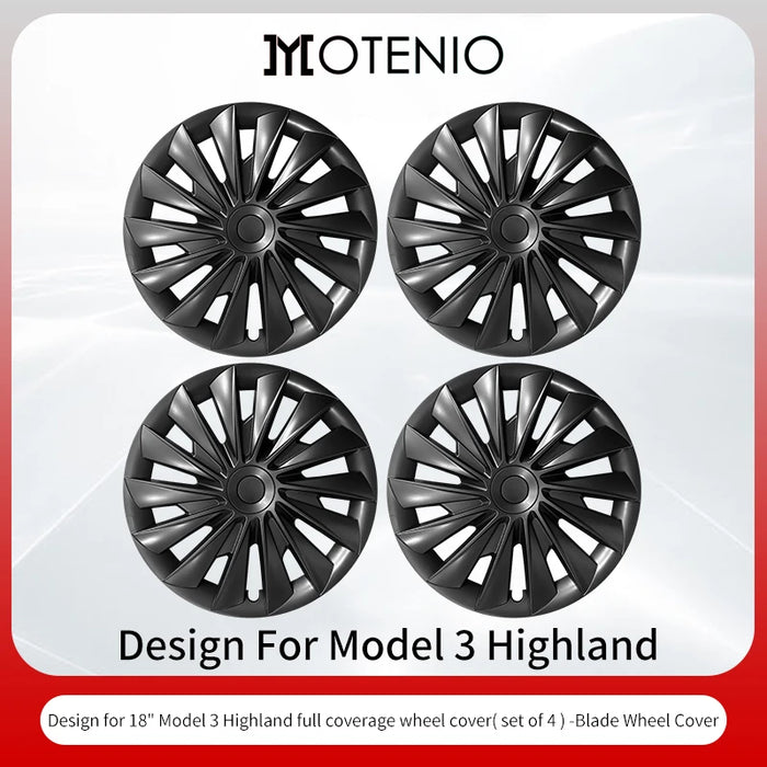4PCS Wheel Cover Design For Tesla Model 3 Highland 2023-2025 18 Inch Right＆Left Hubcaps Storm Style Wheel Cover Accessories - Samanta Factory