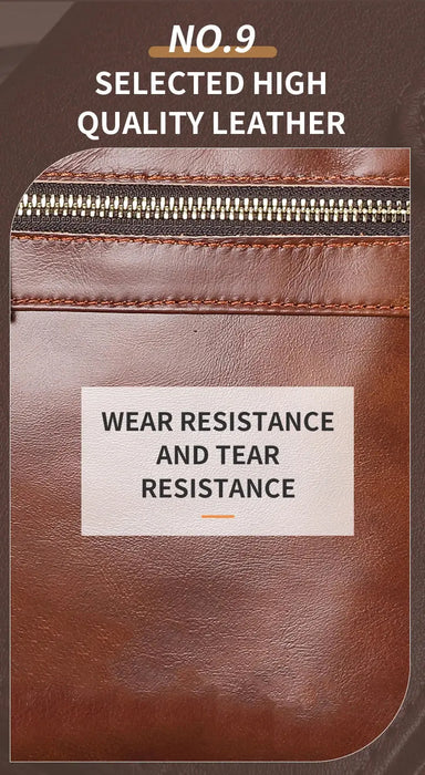 Leather Business Briefcase – Professional 15-Inch Laptop Work Bag SF