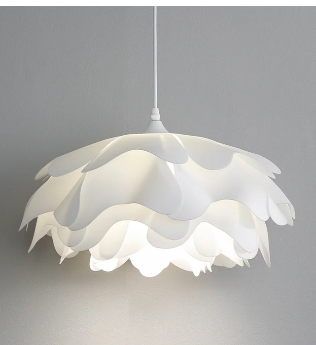 Nordic Pine Cone Pendant Light – White Hand-Knitted Metal Chandelier - Samanta Factory