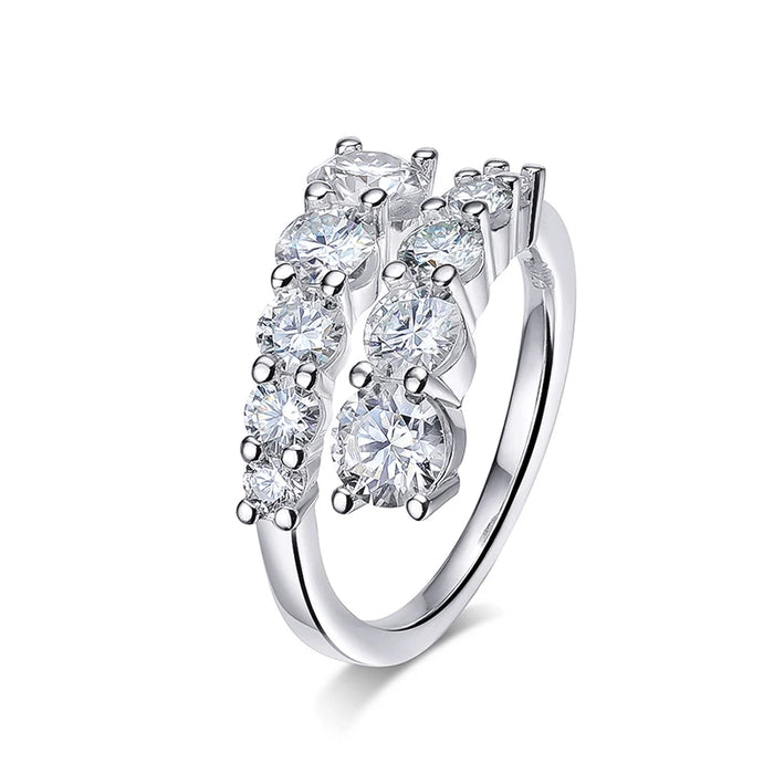 Moissanite Bridal Ring – D-Color VVS1 Round Cut in 925 Sterling Silver