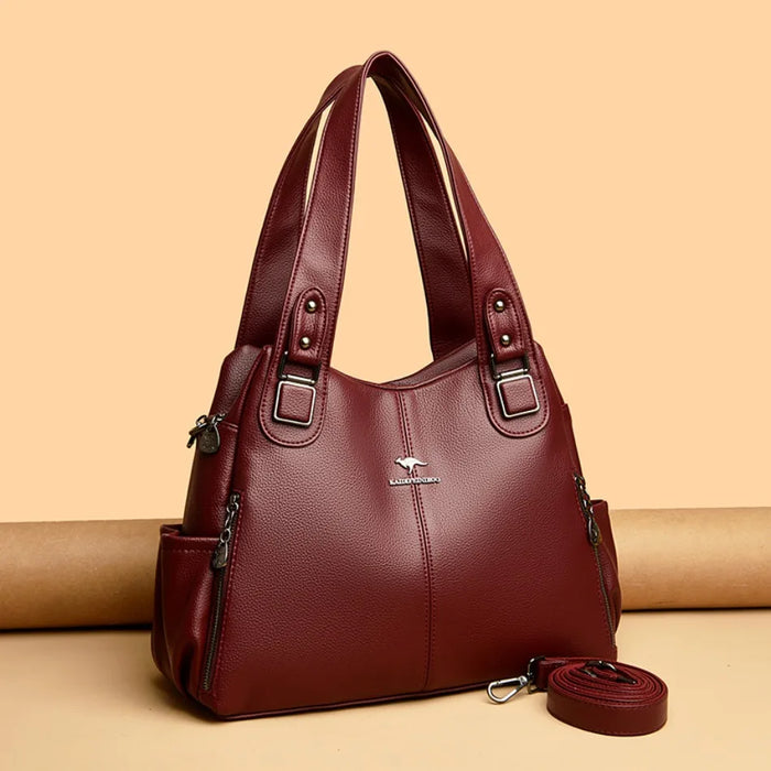 Soft Leather Handbag for Women – Luxury Designer Shoulder Tote, Large Capacity Purse - Samanta Factory