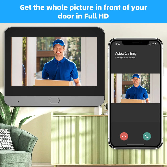 Smart WiFi Door Viewer Camera – 3MP HD, 4.3" LCD, PIR Motion, 2-Way Audio, Night Vision, Tuya & Alexa. - Samanta Factory