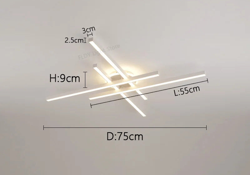 LED Ceiling Light – Modern 4-Bulb Aluminum Fixture for Living Spaces