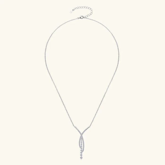 Moissanite Pendant Necklace – 2 Carat D-Color Round Solitaire