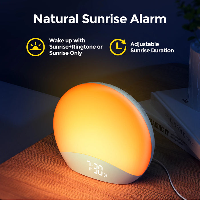 Sunrise Alarm Clock & Sound Machine – All-in-One Sleep Aid with Nature Sounds & Gentle Wake-Up Light