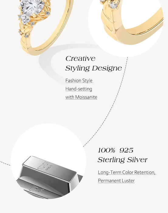 Moissanite Diamond Ring – 1CT D VVS1 Round Cut SF