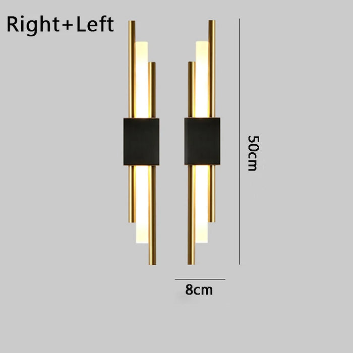 Contemporary Black & Gold LED Wall Lamp – Up & Down Light for Modern Interiors - Samanta Factory