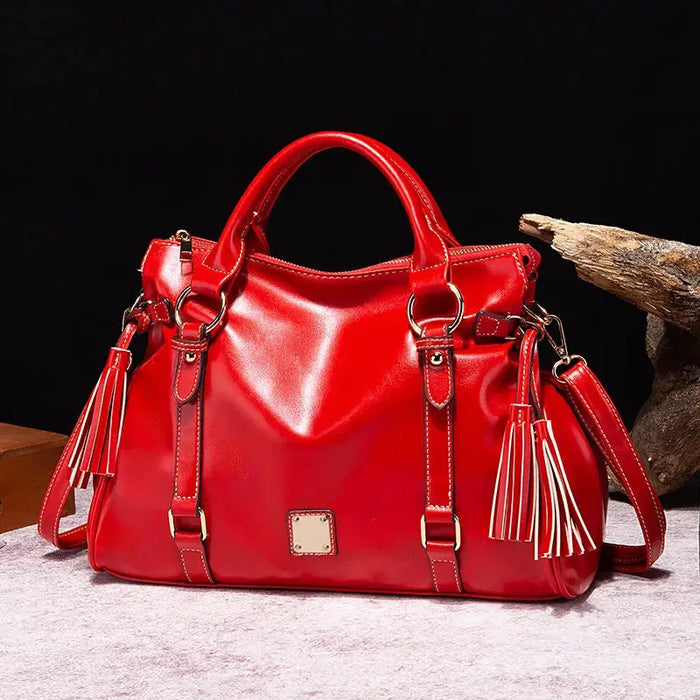 PU Leather Bucket Bag – Soft Casual Design with Zipper Closure SF